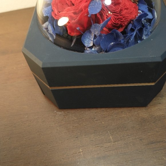 body and earth Jewerly Gift Box, Blue Color With red Roses Excellent Condition - Picture 4 of 13